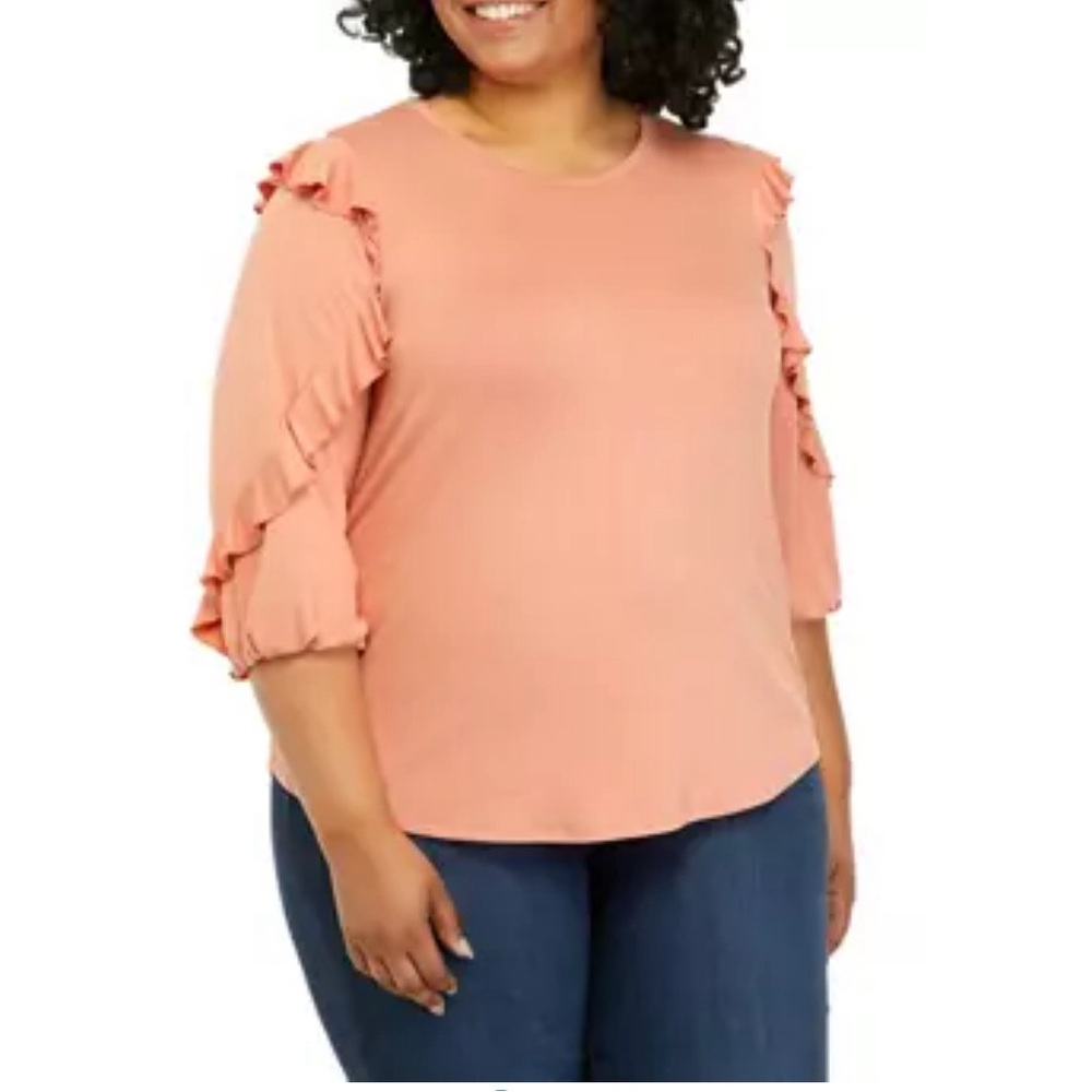 Cupio Ruffle Sleeve T-Shirt Size 3X Pre-Owned